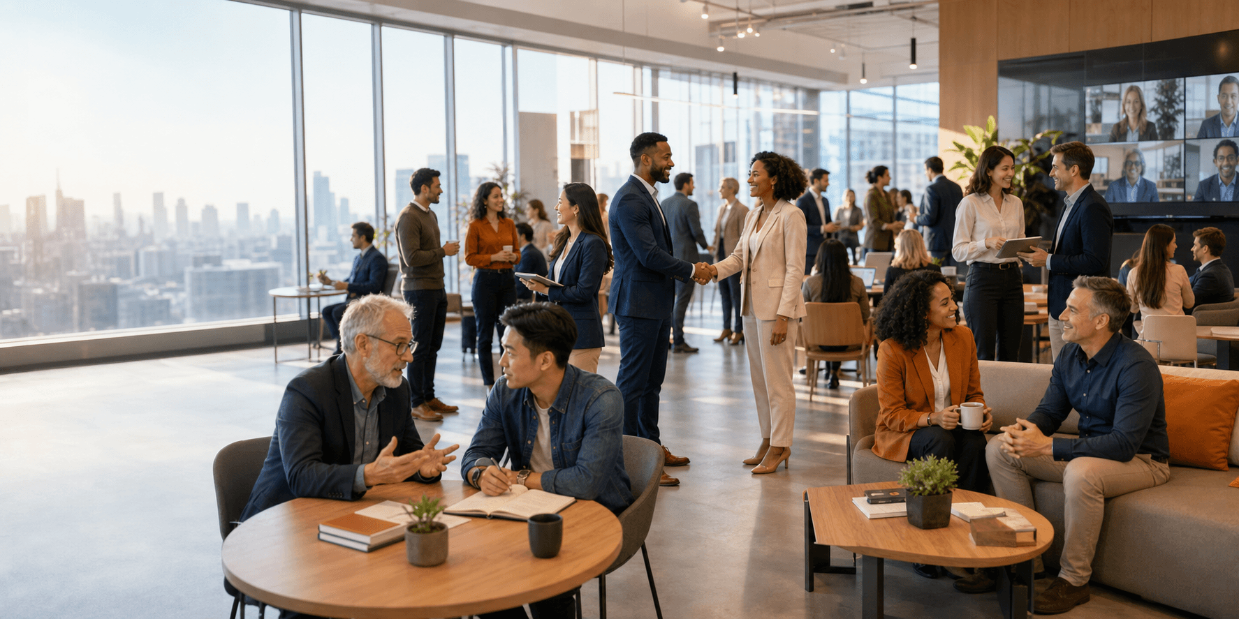 A cross-generational professional community building relationships through mentoring, networking, and shared opportunities